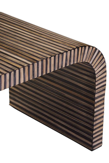 Bambusa Natural Bamboo Inlay Curved Coffee Table