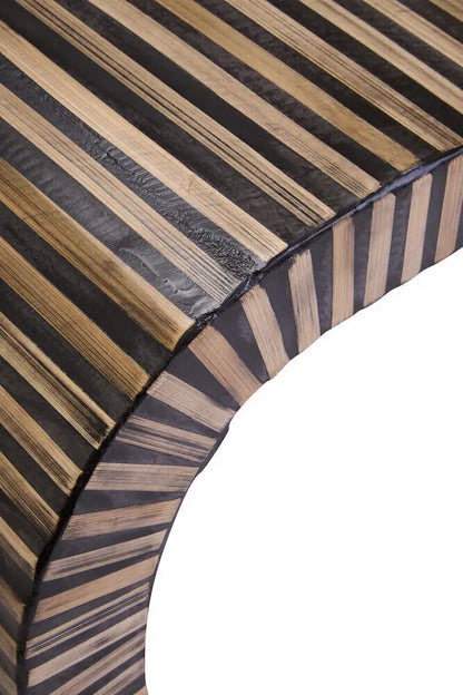 Bambusa Natural Bamboo Inlay Curved Coffee Table
