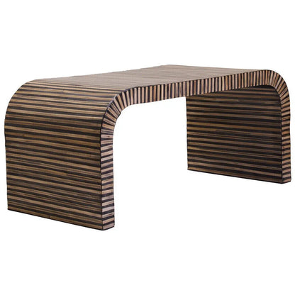 Bambusa Natural Bamboo Inlay Curved Coffee Table