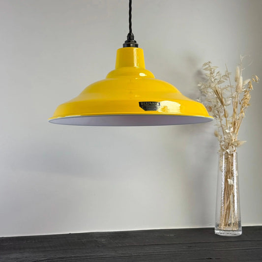 Bawsey Summer Yellow Lampshade Pendant Light *Factory Second* ~ 16 Inch