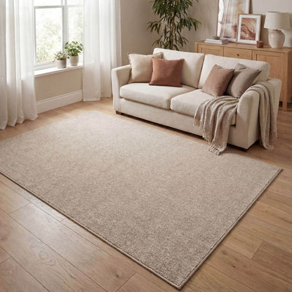 Flex Beige Low Pile Solid Rug