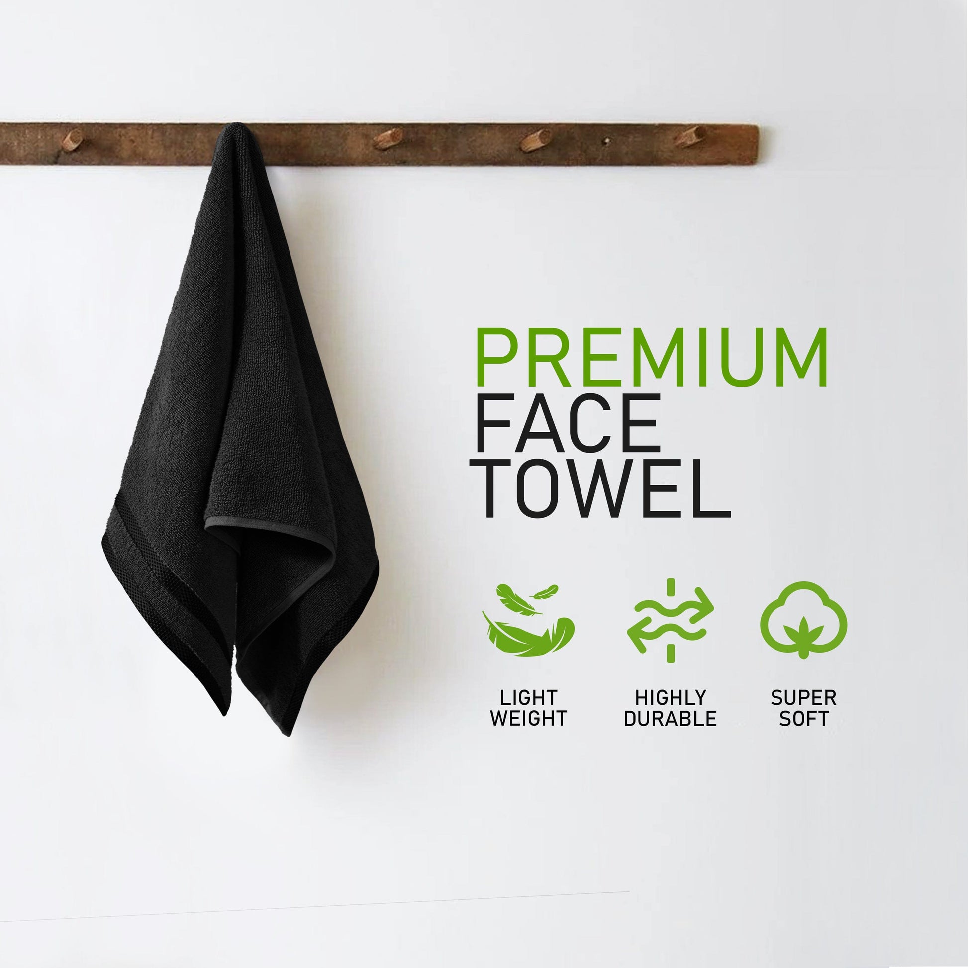 Belmont Viscose Stripe Black Towels 100% Cotton Hotel Quality Super Absorbent 10 Piece Bale Set 4 Hand Towel & 12 Face