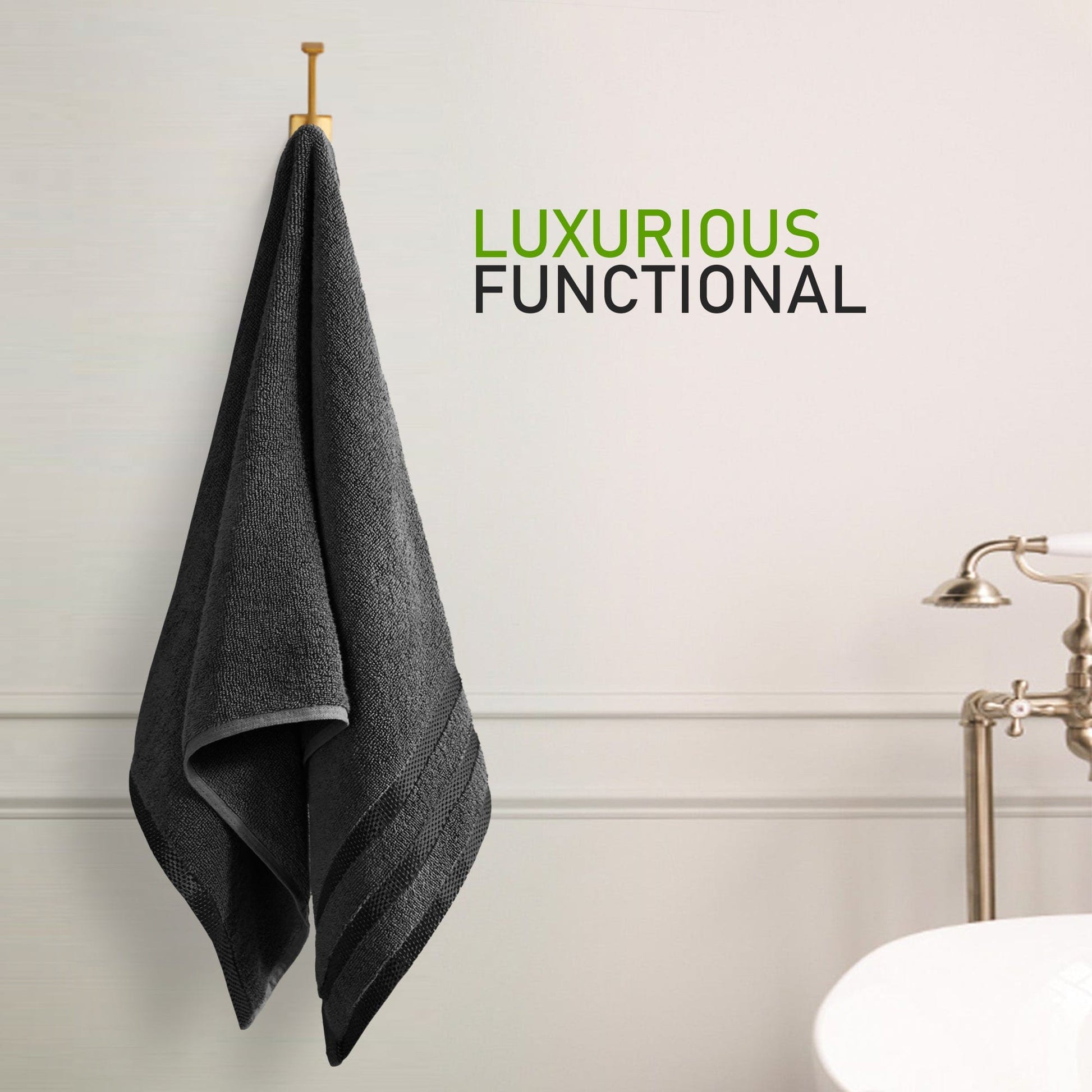 Belmont Viscose Stripe Grey Towels 100% Cotton Hotel Quality Super Absorbent 10 Piece Bale Set 4 Hand Towel & 12 Face