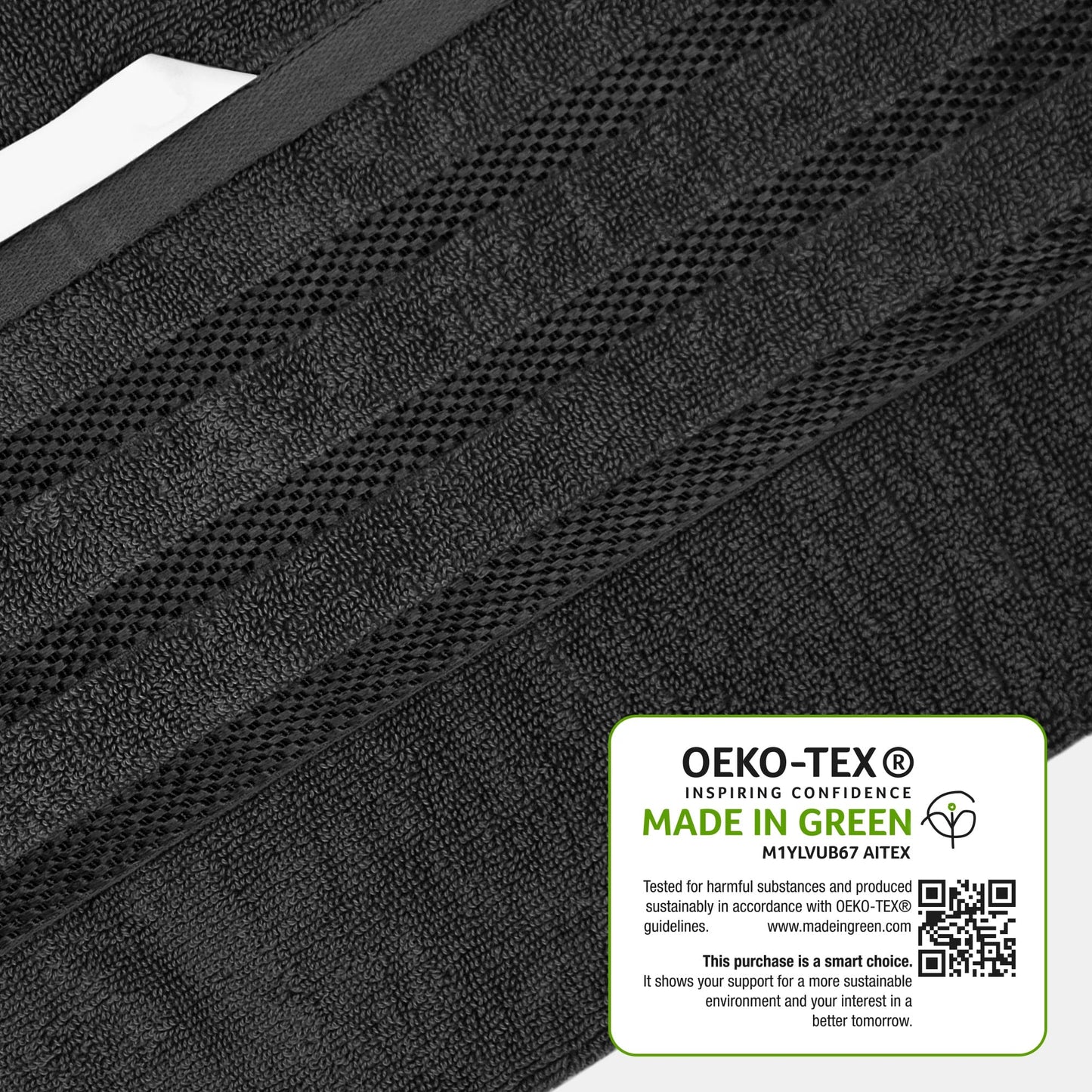 Belmont Viscose Stripe Grey Towels 100% Cotton Hotel Quality Super Absorbent 10 Piece Bale Set 4 Hand Towel & 12 Face