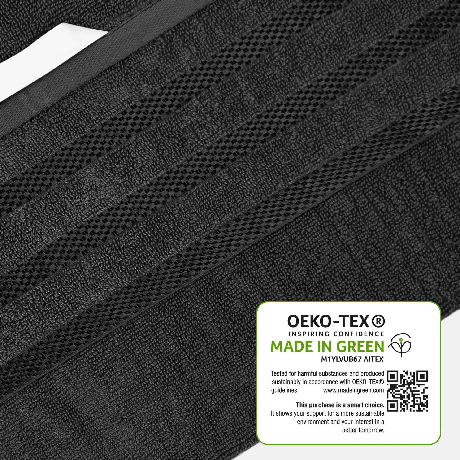 Belmont Viscose Stripe Grey Towels 100% Cotton Hotel Quality Super Absorbent 10 Piece Bale Set 4 Hand Towel & 12 Face