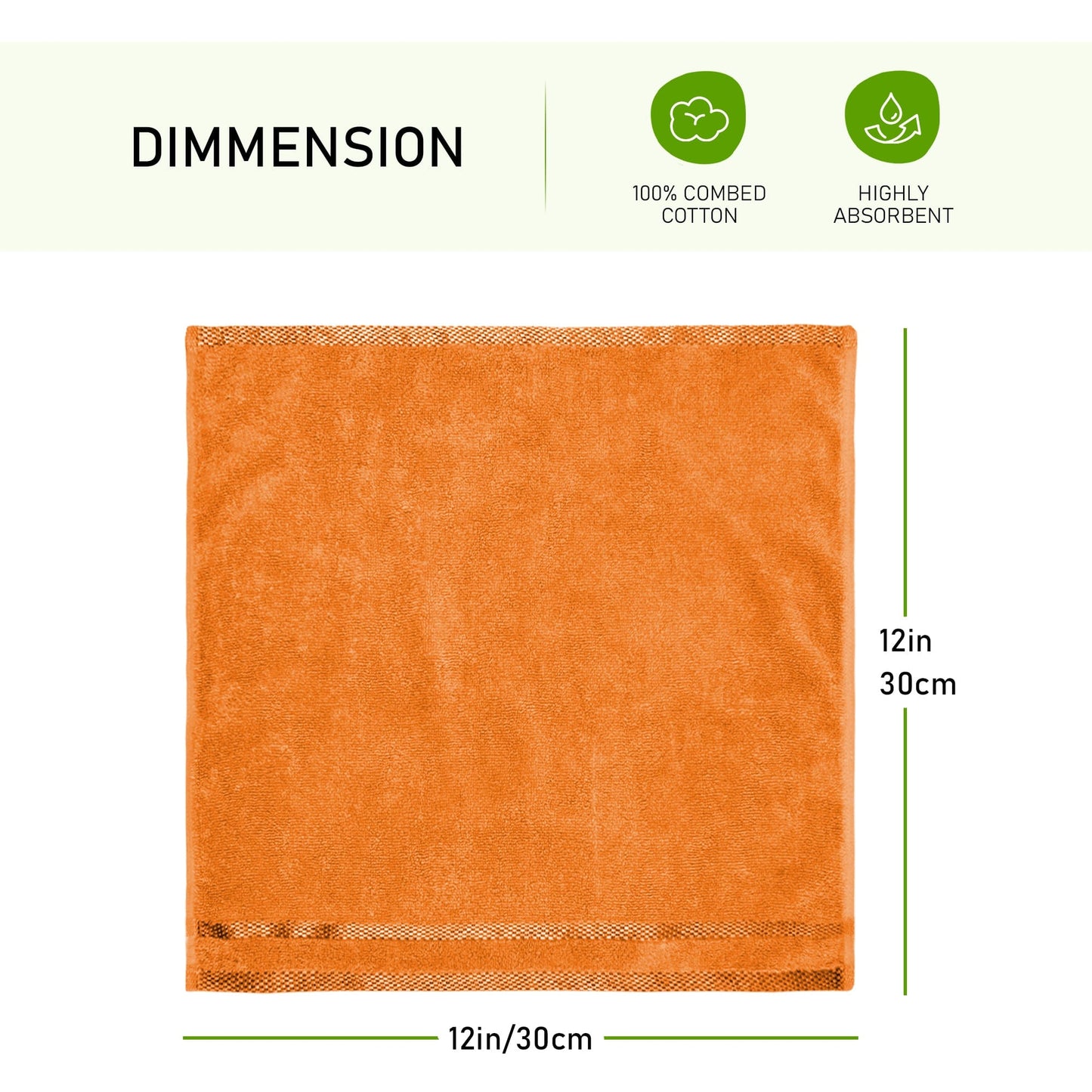 Belmont Viscose Stripe Orange Towels 100% Cotton Hotel Quality Super Absorbent 10 Piece Bale Set 4 Hand Towel & 12 Face