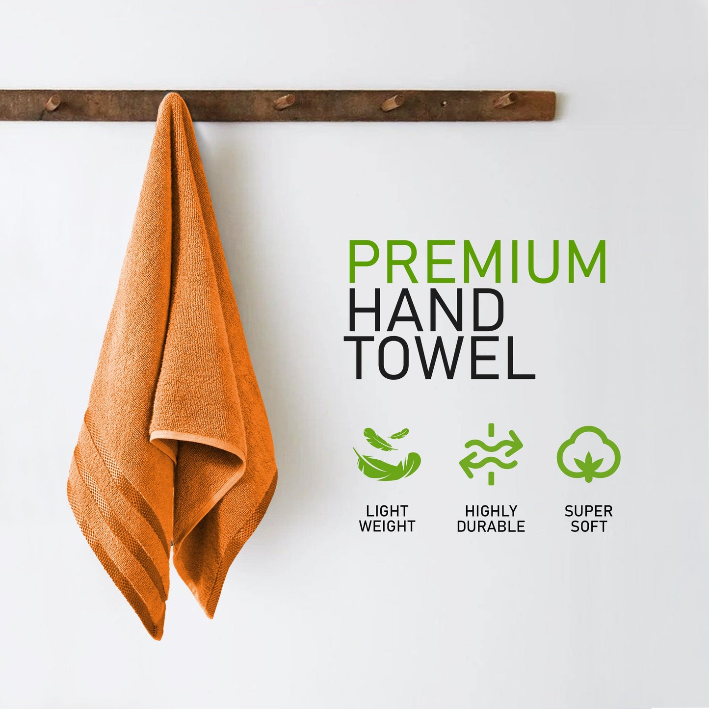 Belmont Viscose Stripe Orange Towels 100% Cotton Hotel Quality Super Absorbent 10 Piece Bale Set 4 Hand Towel & 12 Face