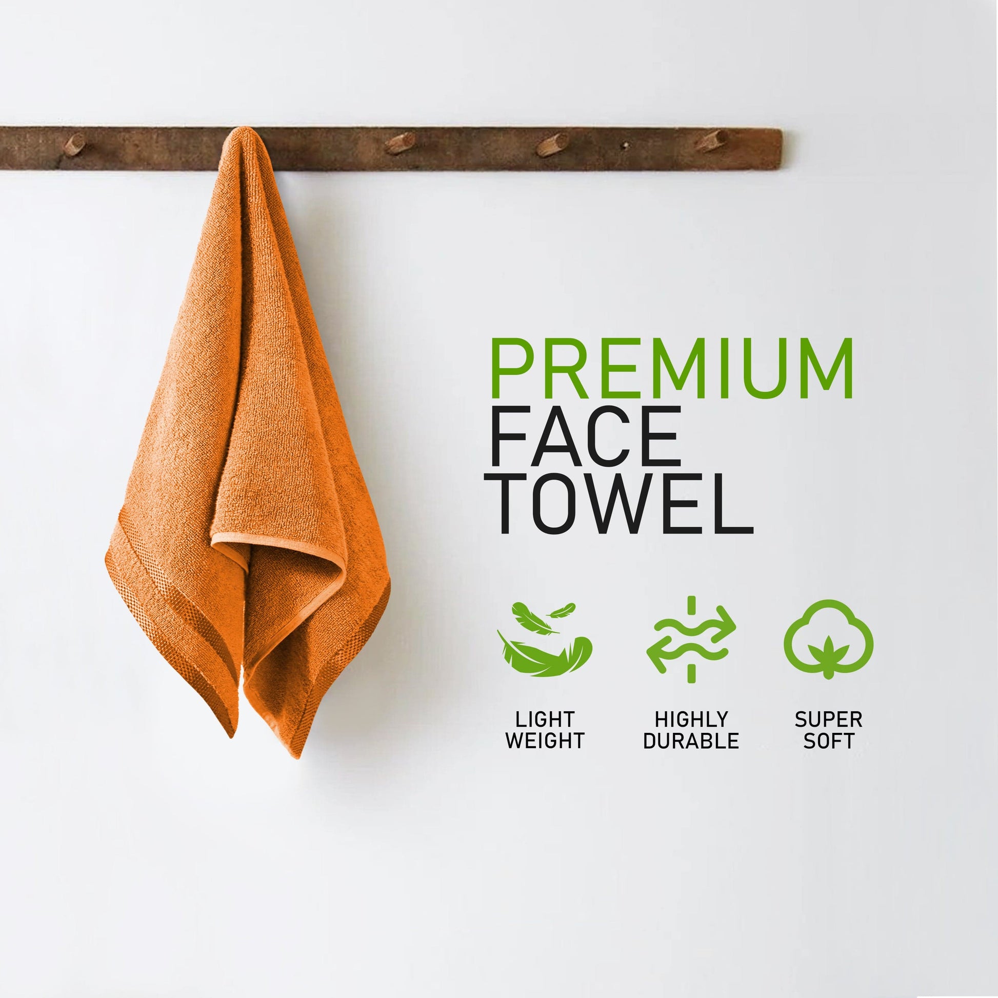 Belmont Viscose Stripe Orange Towels 100% Cotton Hotel Quality Super Absorbent 10 Piece Bale Set 4 Hand Towel & 12 Face