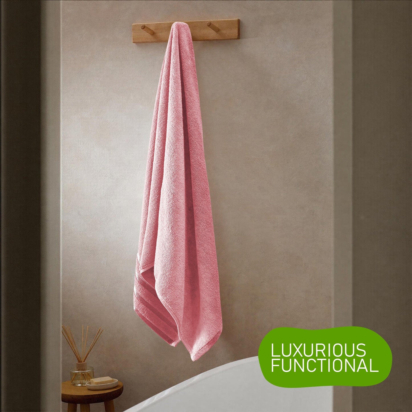 Belmont Viscose Stripe Pink Towels 100% Cotton Hotel Quality Super Absorbent 10 Piece Bale Set 4 Hand Towel & 12 Face