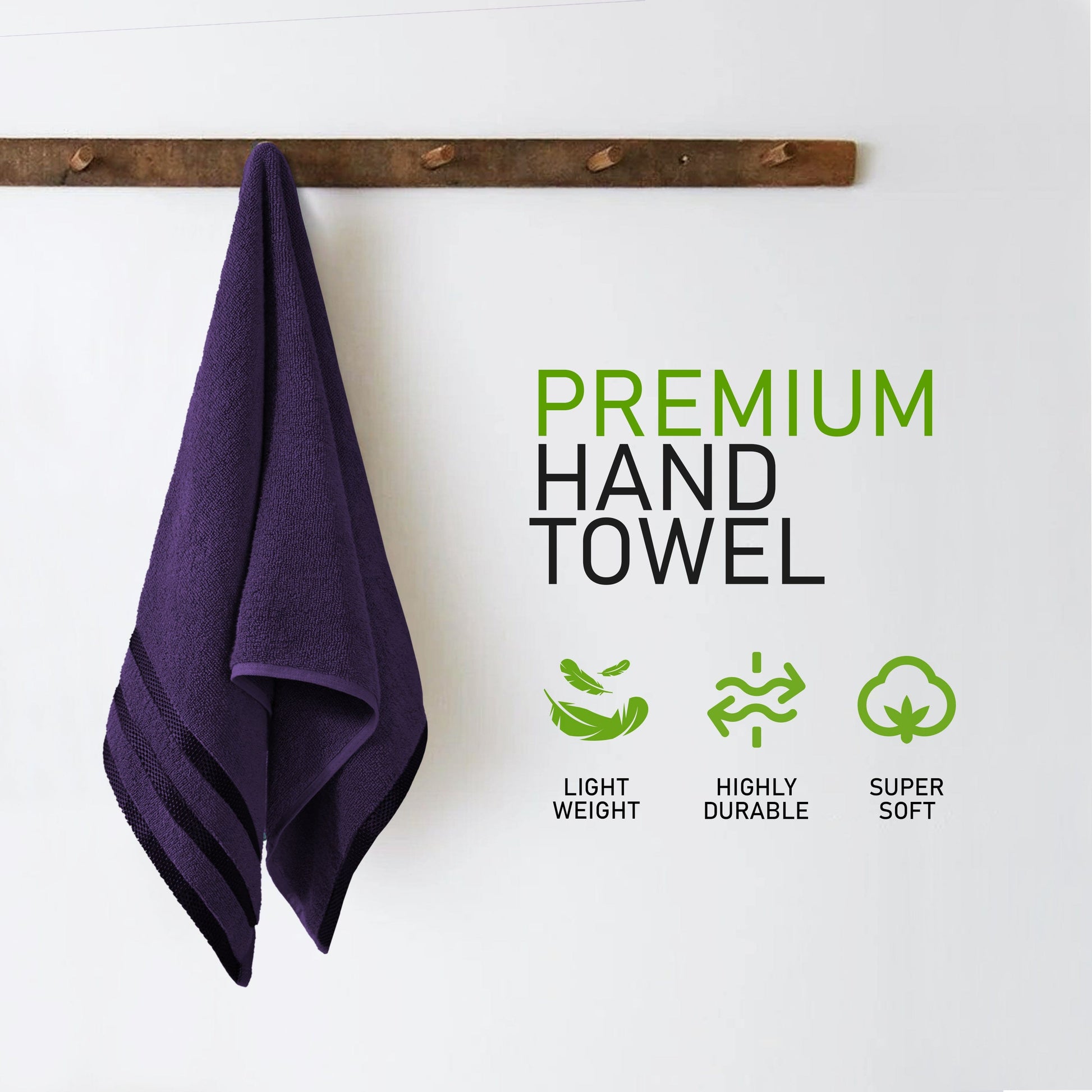 Belmont Viscose Stripe Purple Towels 100% Cotton Hotel Quality Super Absorbent 10 Piece Bale Set 4 Hand Towel & 12 Face