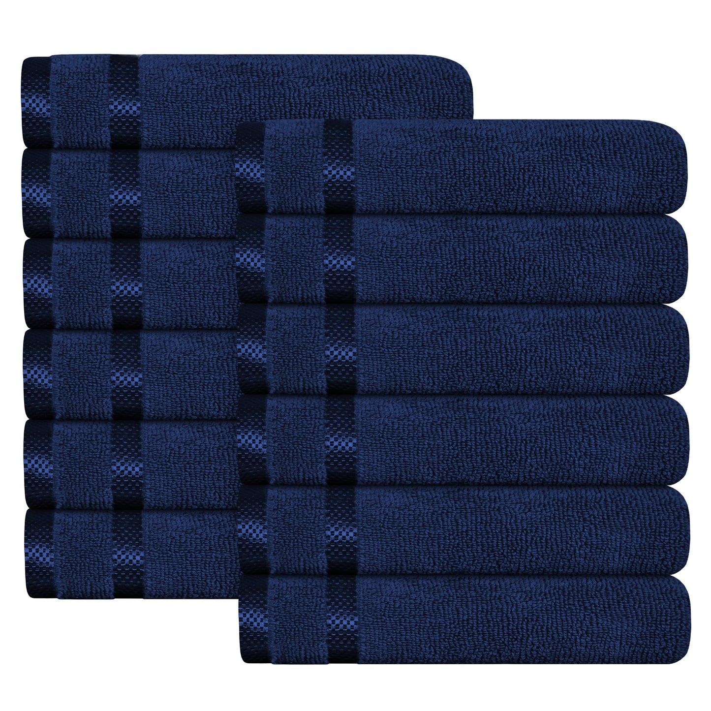 Belmont Viscose Stripe Royal Blue Towels 100% Cotton Hotel Quality Super Absorbent 10 Piece Bale Set 4 Hand Towel & 12