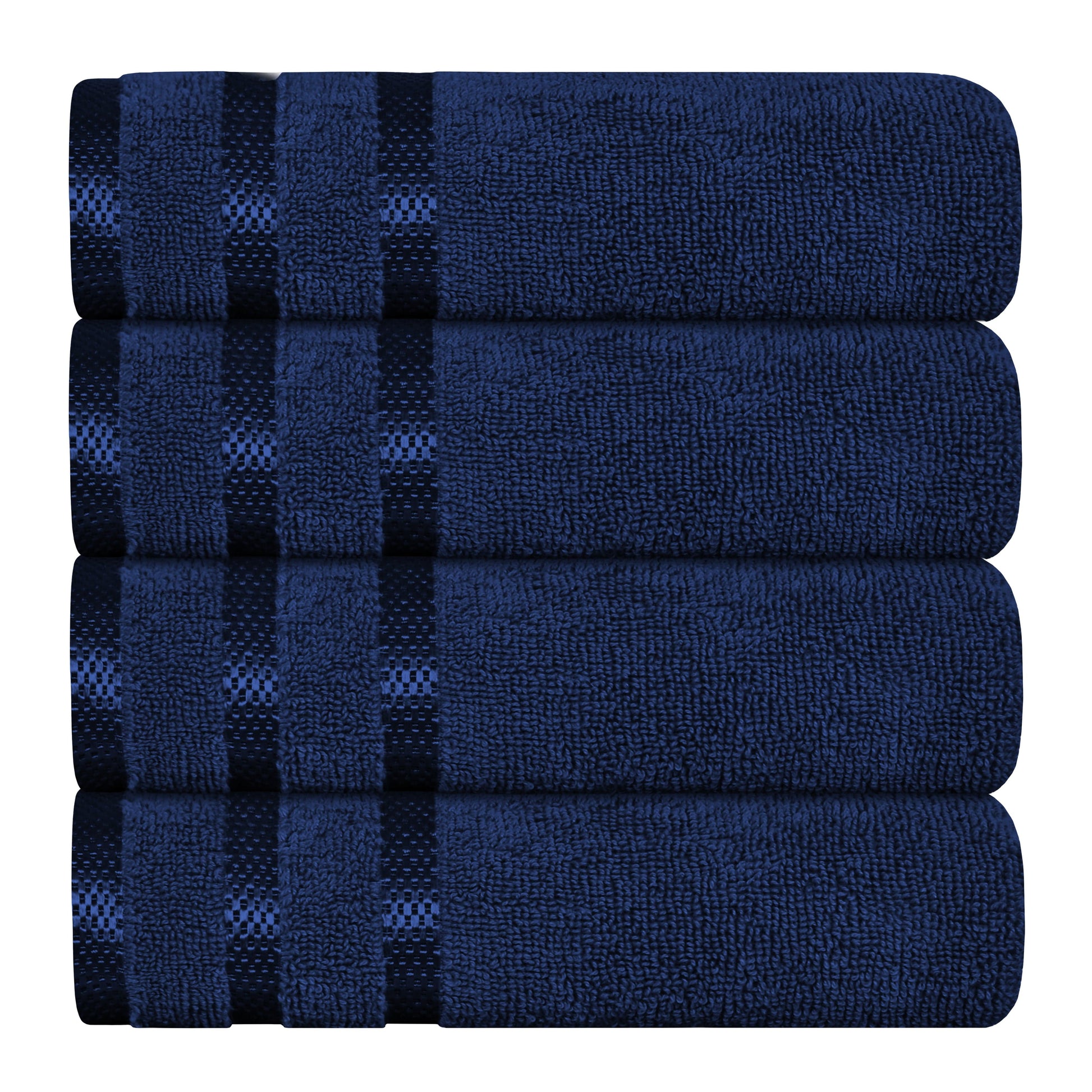 Belmont Viscose Stripe Royal Blue Towels 100% Cotton Hotel Quality Super Absorbent 10 Piece Bale Set 4 Hand Towel & 12