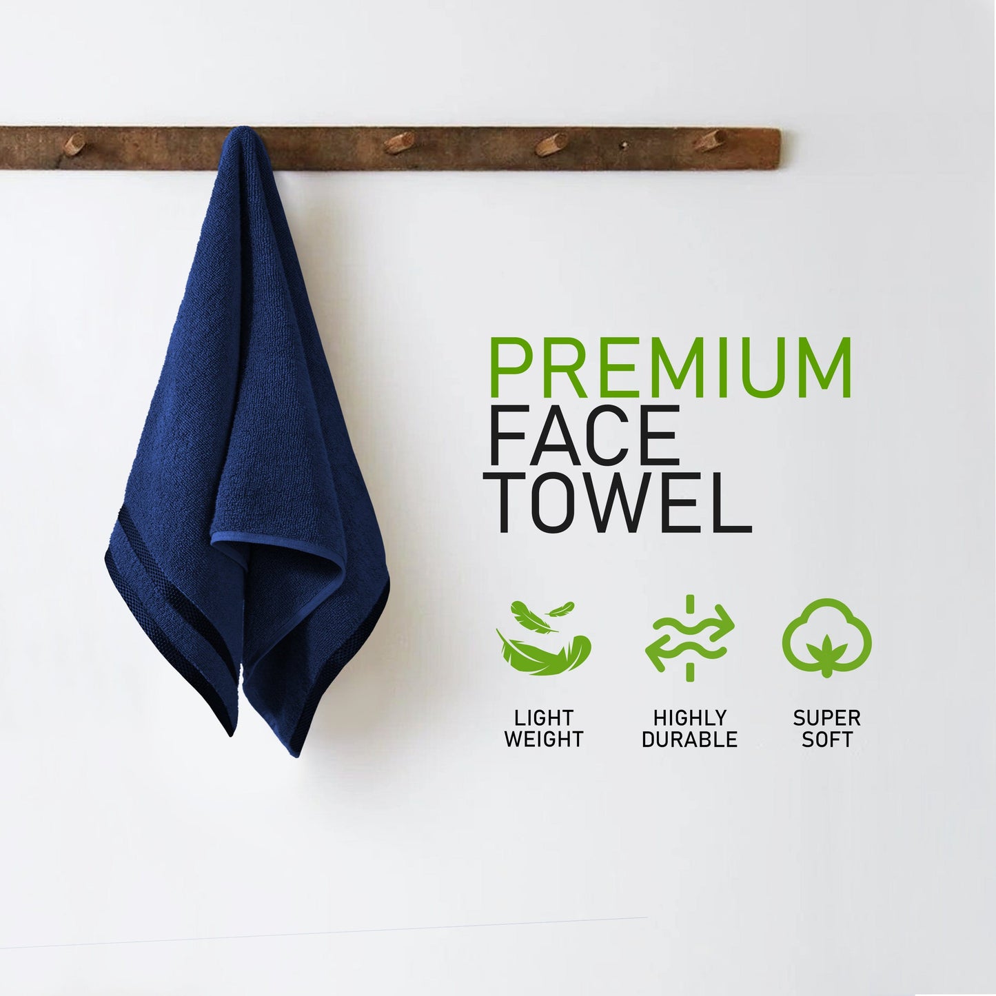Belmont Viscose Stripe Royal Blue Towels 100% Cotton Hotel Quality Super Absorbent 10 Piece Bale Set 4 Hand Towel & 12
