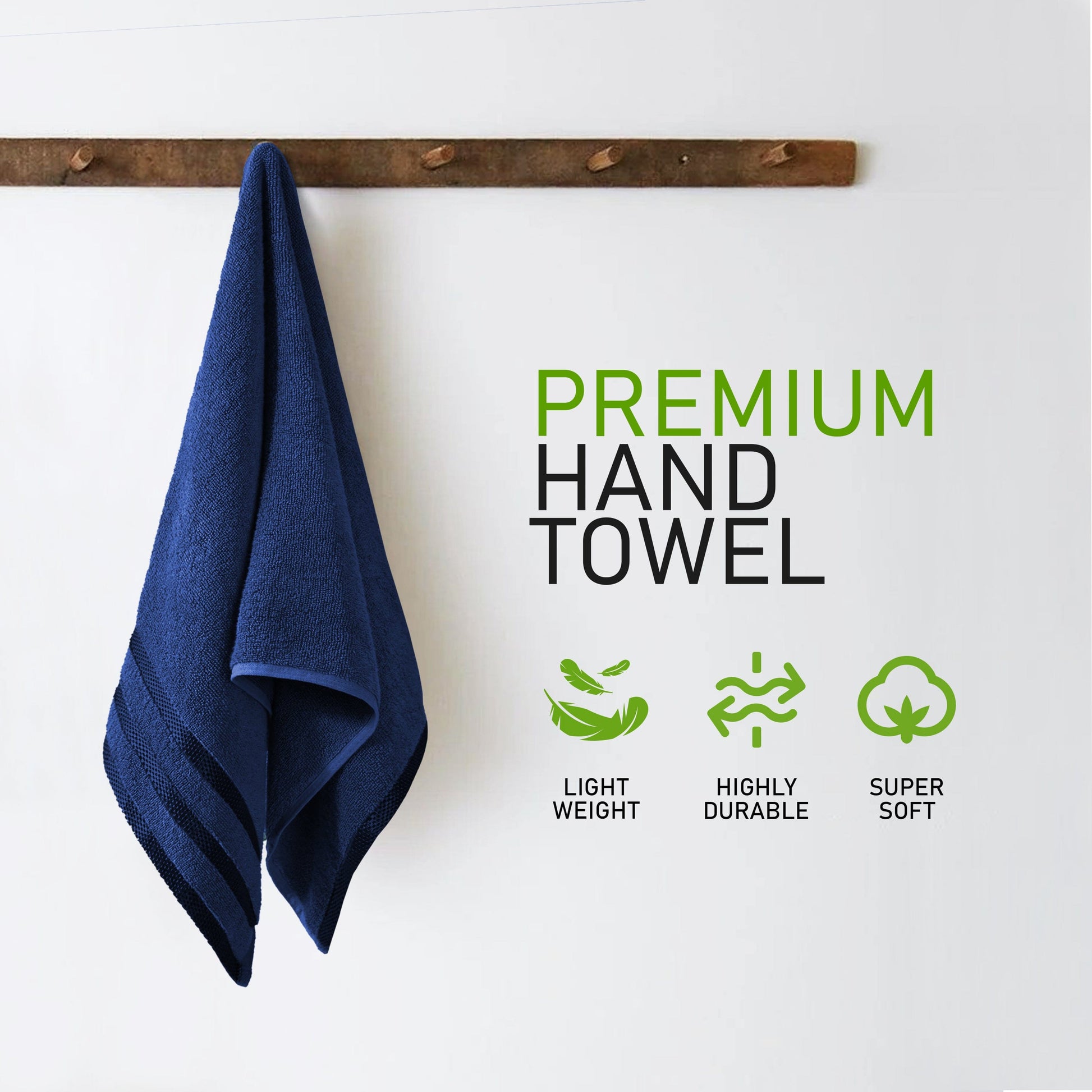 Belmont Viscose Stripe Royal Blue Towels 100% Cotton Hotel Quality Super Absorbent 10 Piece Bale Set 4 Hand Towel & 12