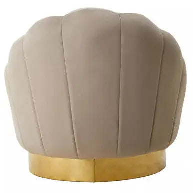 Biarritz Mink Velvet Chair with Gold Finish Base