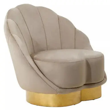 Biarritz Mink Velvet Chair with Gold Finish Base