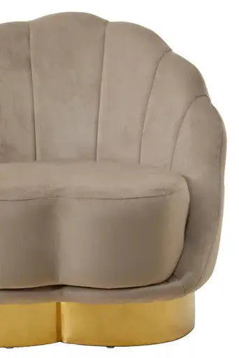 Biarritz Mink Velvet Chair with Gold Finish Base