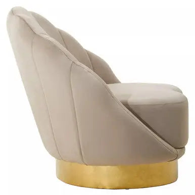 Biarritz Mink Velvet Chair with Gold Finish Base