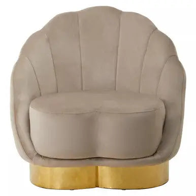 Biarritz Mink Velvet Chair with Gold Finish Base