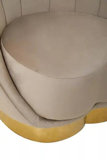 Biarritz Mink Velvet Chair with Gold Finish Base