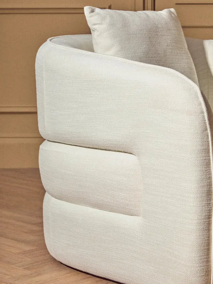 Bilani Cream Linen Effect Curved Chair