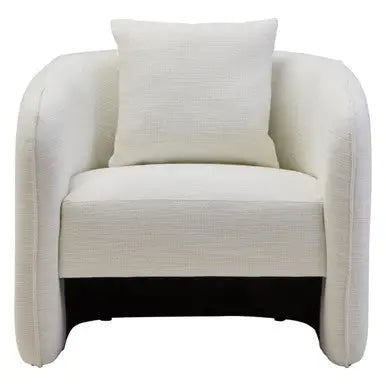 Bilani Cream Linen Effect Curved Chair