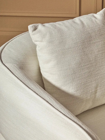 Bilani Cream Linen Effect Curved Chair