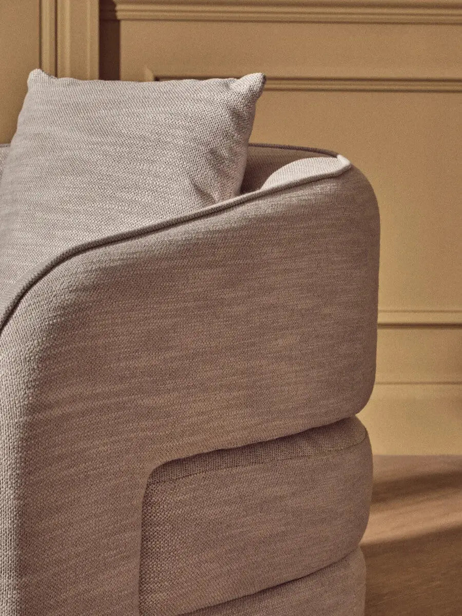Bilani Grey Linen Effect Curved Chair