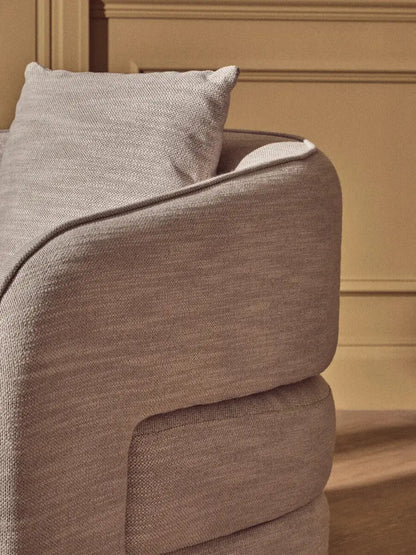 Bilani Grey Linen Effect Curved Chair