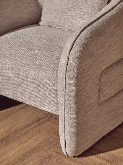 Bilani Grey Linen Effect Curved Chair