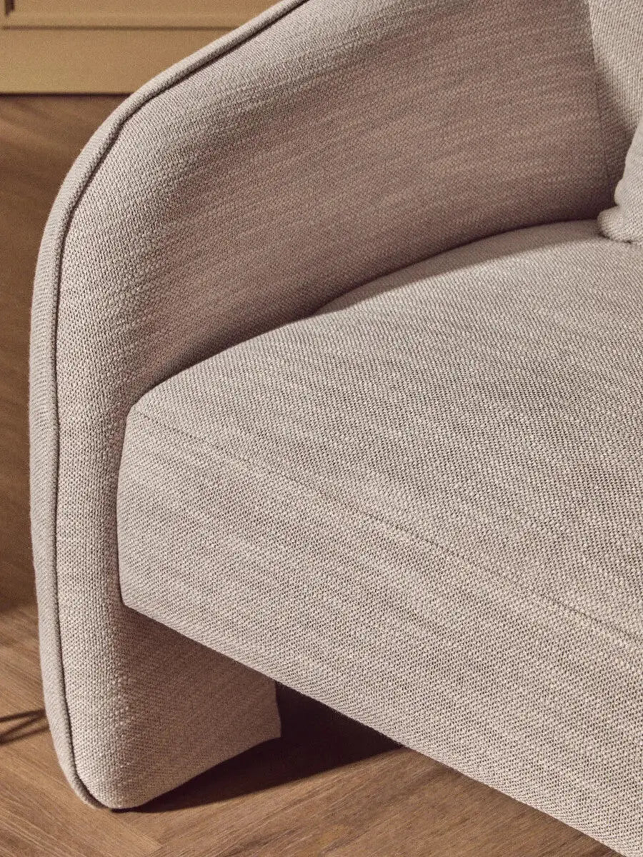 Bilani Grey Linen Effect Curved Chair