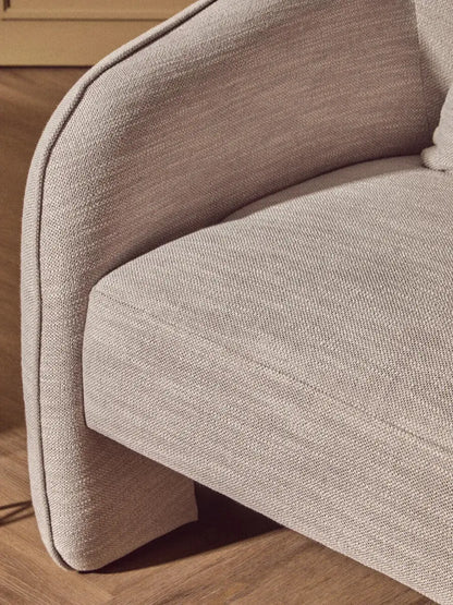 Bilani Grey Linen Effect Curved Chair