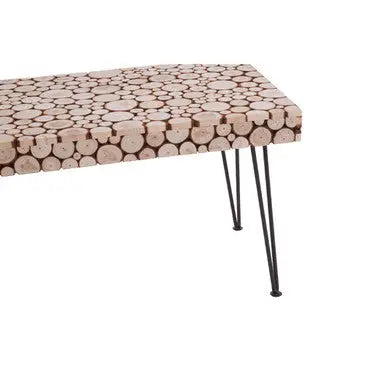 Black and Natural Coffee Table with Wood Top, Lacuna