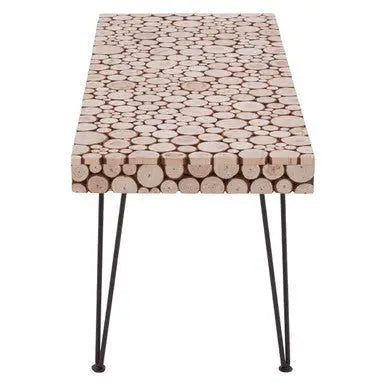 Black and Natural Coffee Table with Wood Top, Lacuna