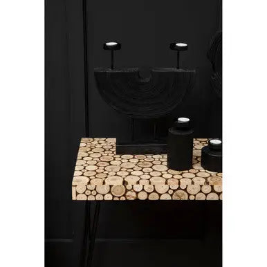 Black and Natural Coffee Table with Wood Top, Lacuna