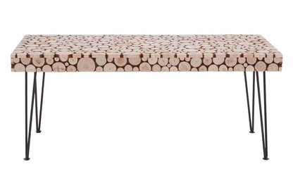 Black and Natural Coffee Table with Wood Top, Lacuna