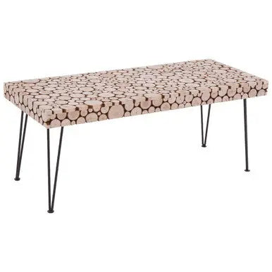 Black and Natural Coffee Table with Wood Top, Lacuna