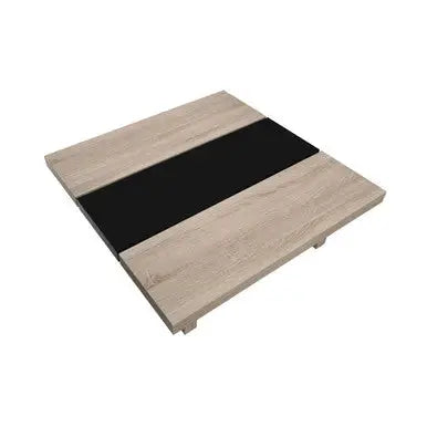 Black and Natural Square Coffee Table, Loki