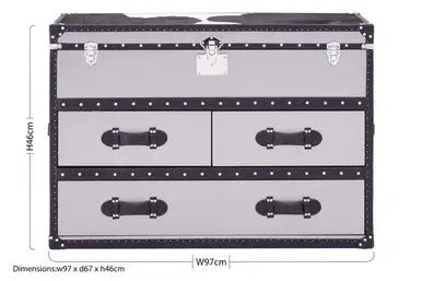Black and White Cowhide Coffee Table with 3 Drawers and Leather Trim, Kensington Townhouse