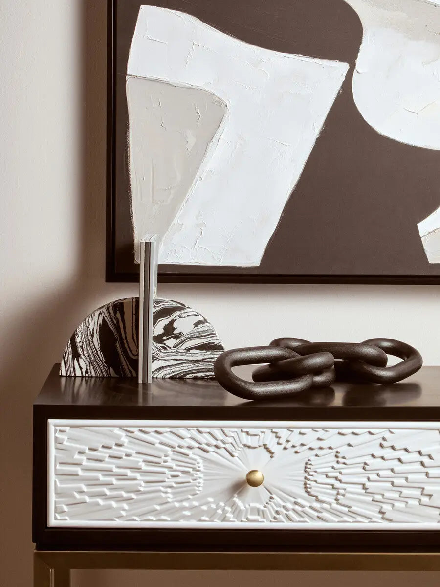 Black and White Marble Set of Two Bookends | Helsa