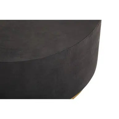 Black Concrete Effect Wood Coffee Table with Luxe Gold Metal Frame, Naro