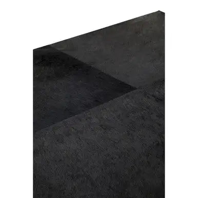 Black Hair-On-Hide Leather Coffee Table with Gold Metal Frame and Storage Drawer, Kensington Townhouse