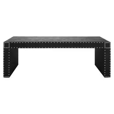 Black Leather Effect Rectangular Coffee Table, Sloane