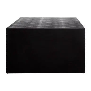 Black Leather Effect Rectangular Coffee Table, Sloane