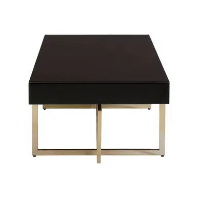 Black Mirrored Top Rectangular Coffee Table | Ragusa