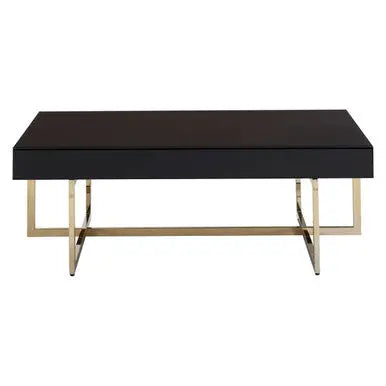 Black Mirrored Top Rectangular Coffee Table | Ragusa