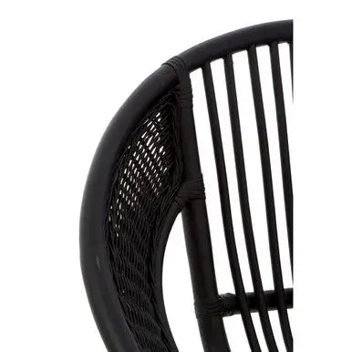 Black Natural Rattan and Iron Black Chair | Lagom