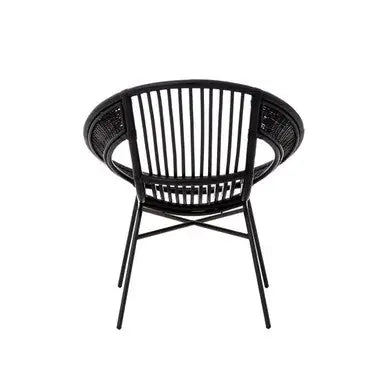 Black Natural Rattan and Iron Black Chair | Lagom