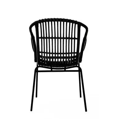Black Natural Rattan Chair with Raised Sides | Lagom