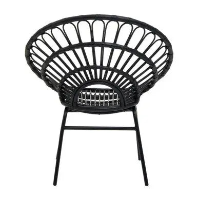 Black Natural Rattan Flared Back Chair | Java